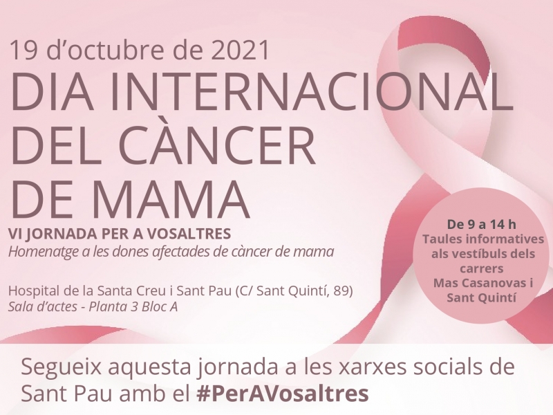 19 d'Octubre, Dia Intenacional contra el cncer de mama.