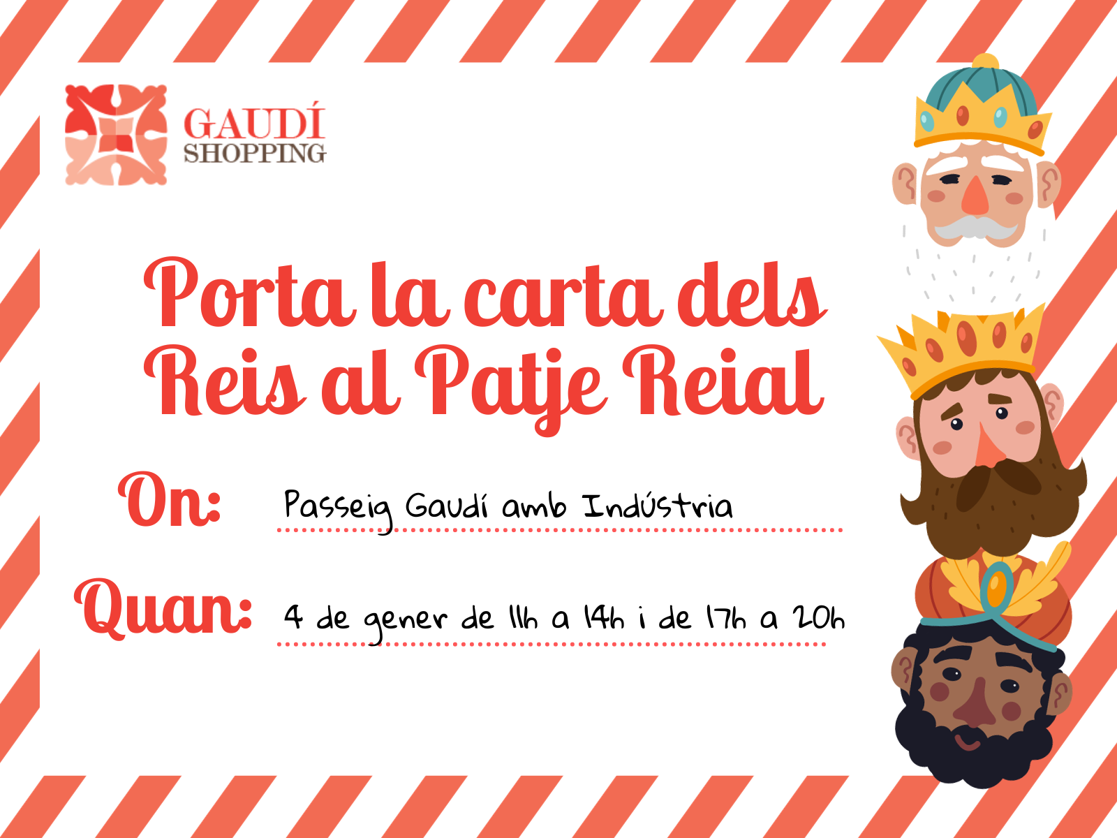 Entrega la carta de los Reyes al Paje Real de Gaudí Shopping