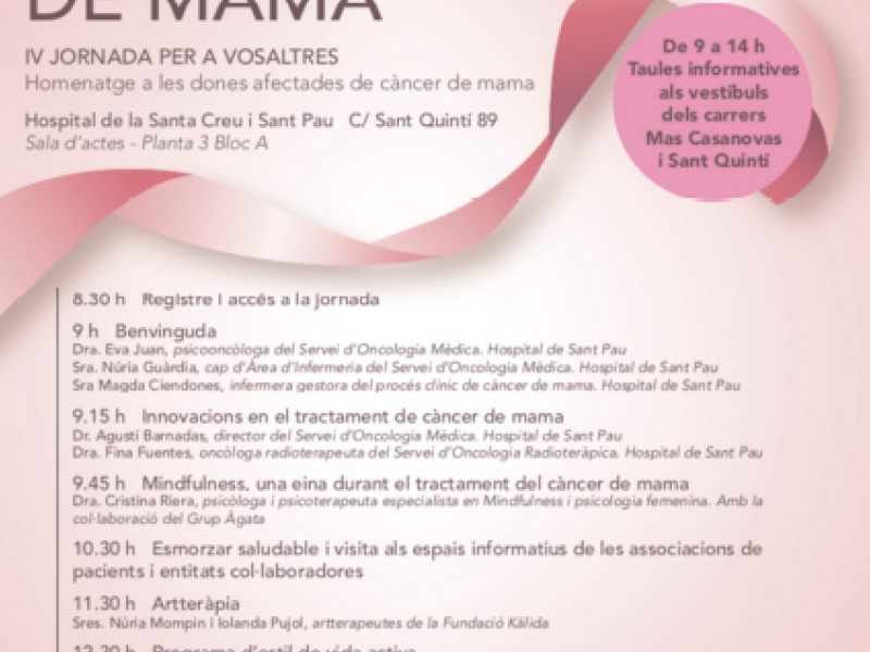 Del 14 al 20 d'octubre, solidaritzat i col.labora amb la recerca pel CÀNCER DE MAMA (1)