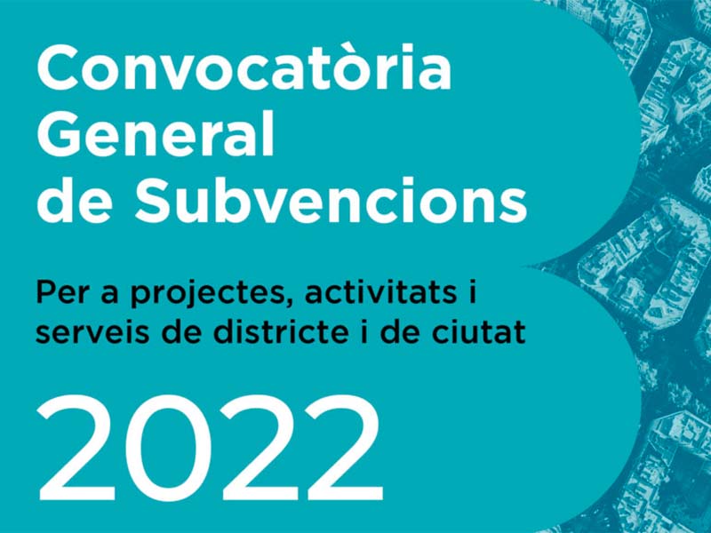 S’obre la convocatòria general de subvencions per al 2022