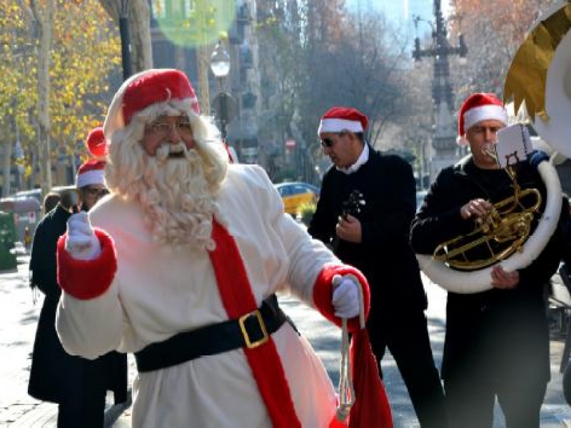 Santa Claus and the Dixieland band