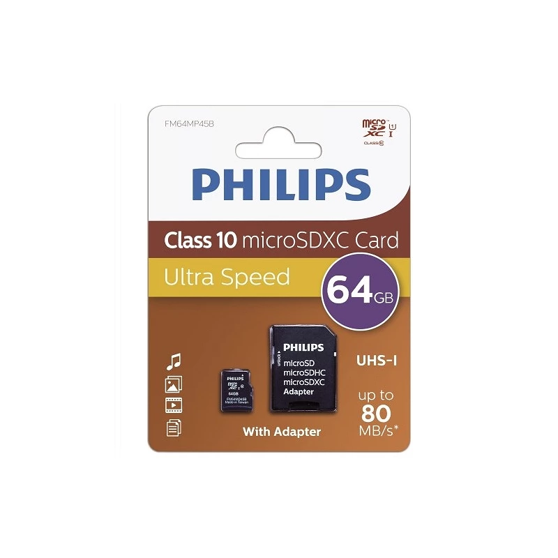 Tarjeta microSD Philips 64gb Class10