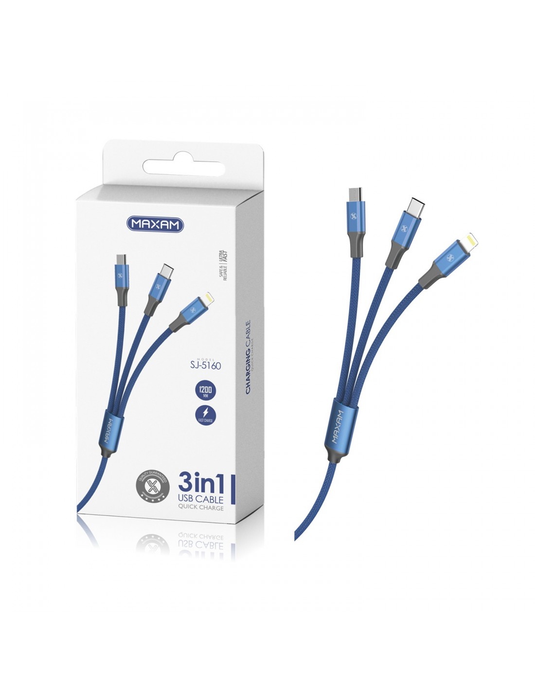 Cable 3en1 SJ-5160 Azul